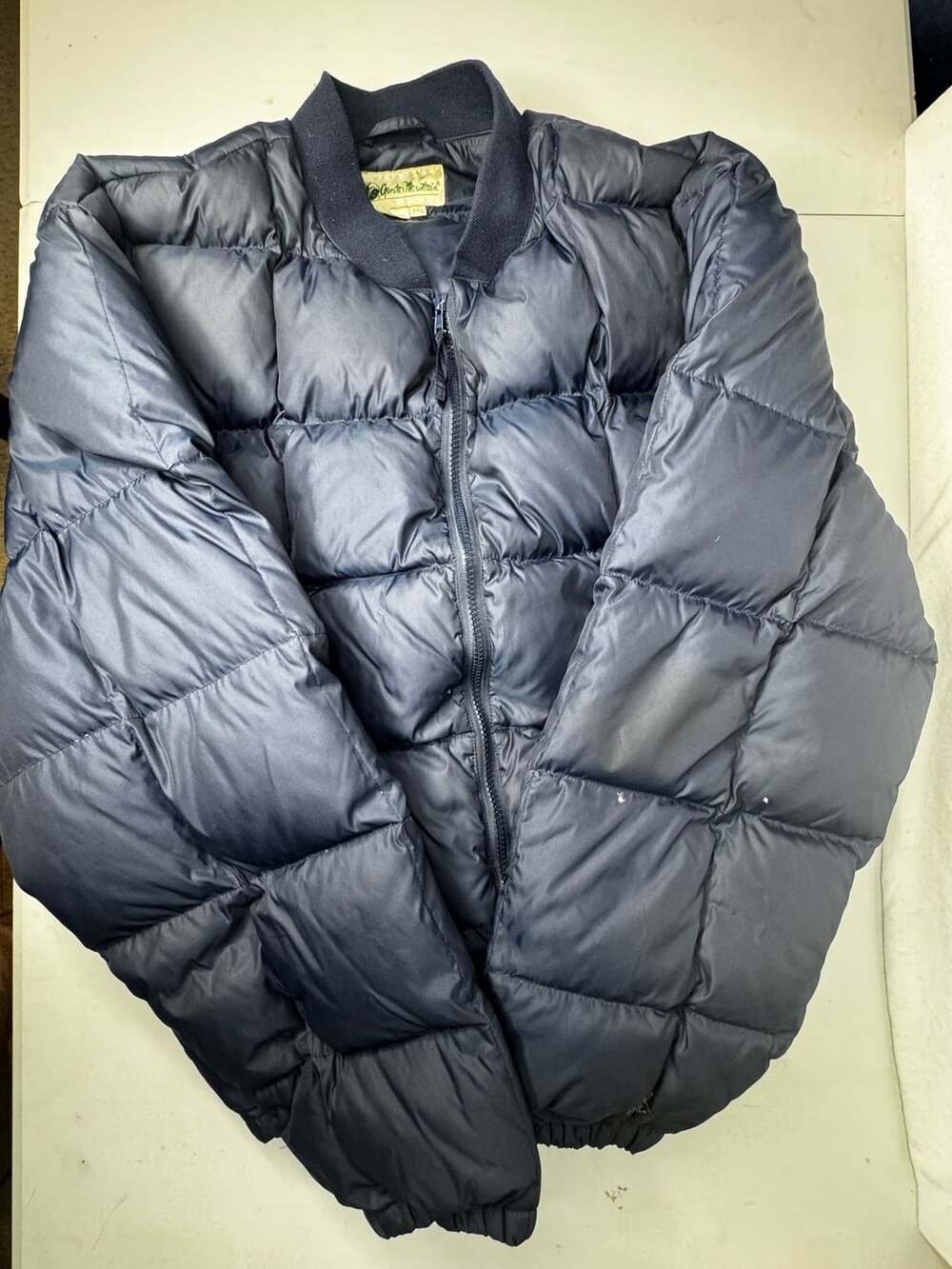 Gander Mountain Puffer Jacket Size XXL Navy Goose Down Quilted Bomber